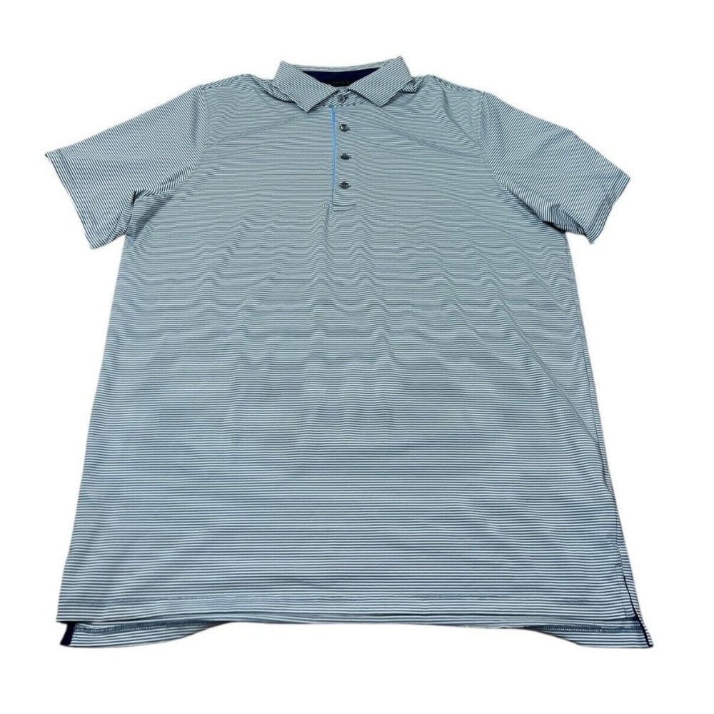 Grayson Polo Shirt Performance Golf Short Sleeve Gray Striped Men's XL